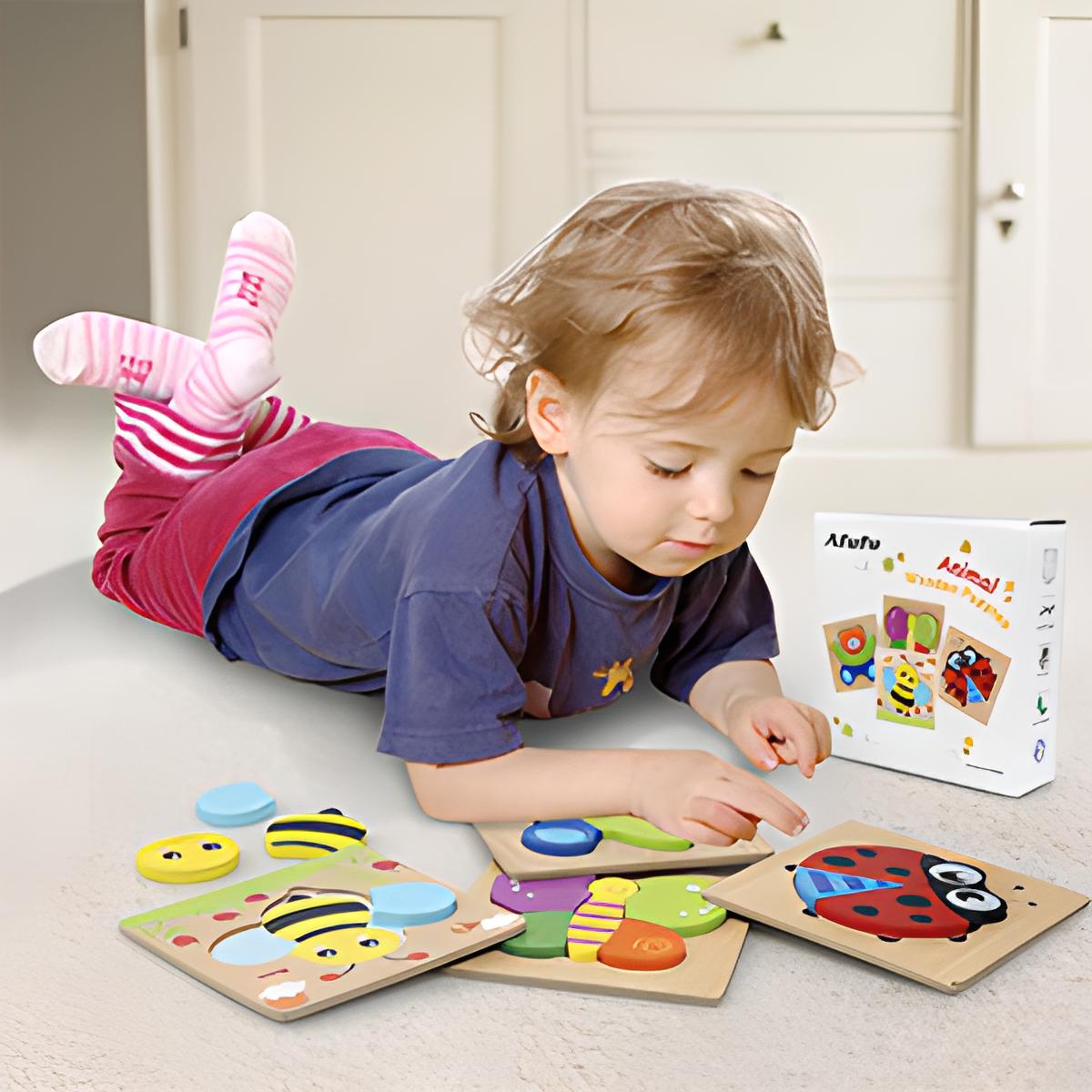 Puzzle 3D éducatif en Bois |BabyEnigma™