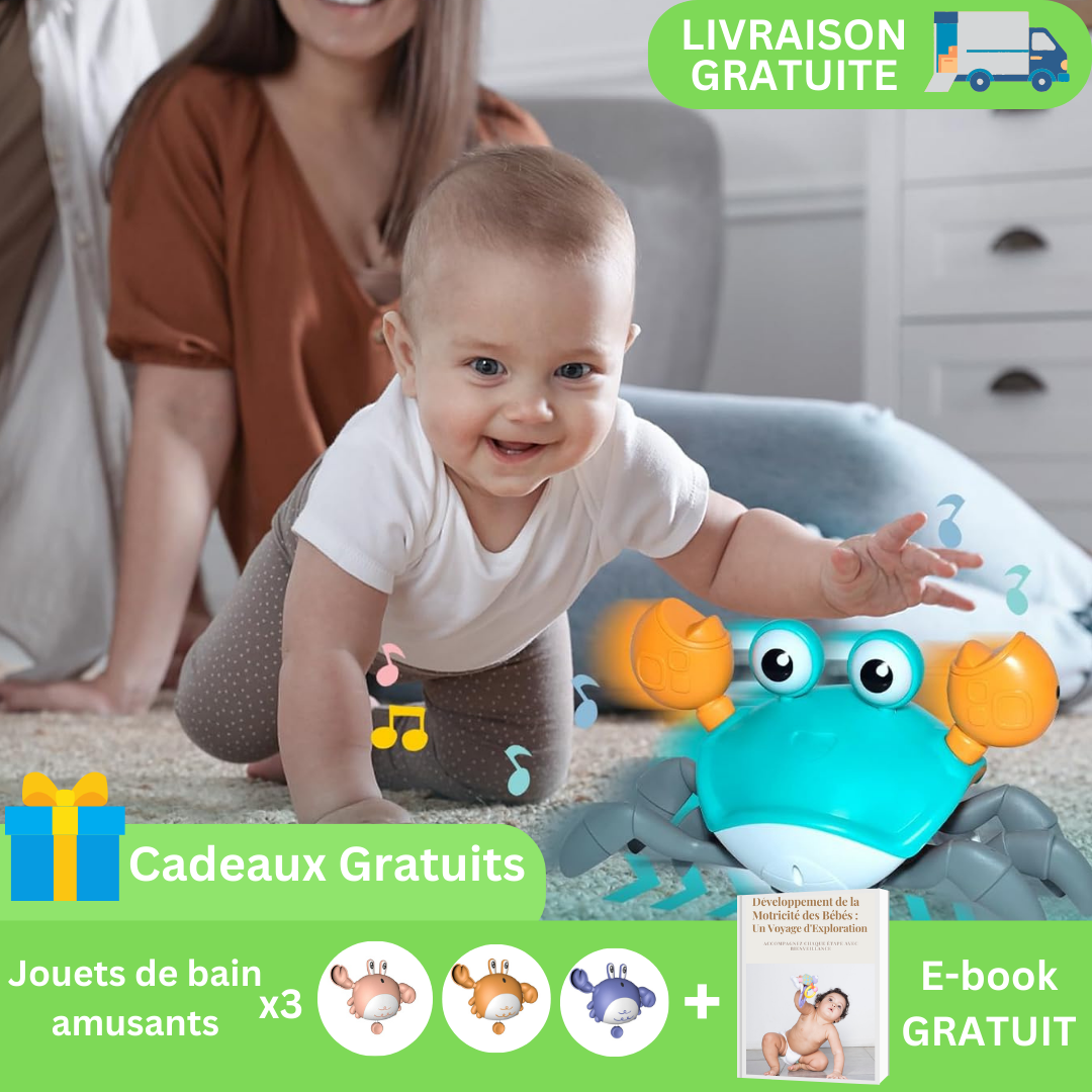 JOUET INTERACTIF POUR BÉBÉ | L’AMI FUGITIF CRABOO™