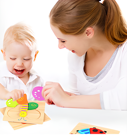 Puzzle 3D éducatif en Bois |BabyEnigma™
